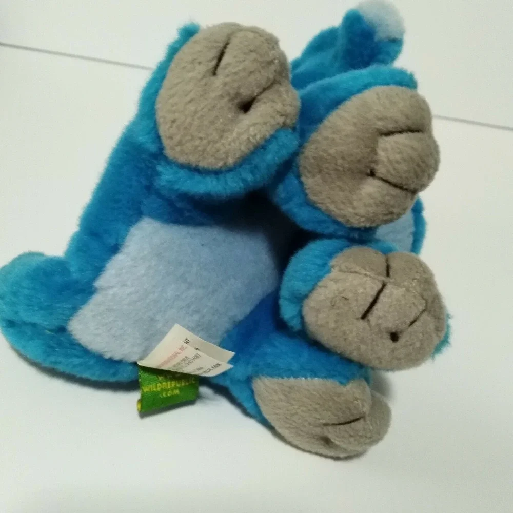 Triceratops Dinosaur Wild Republic Blue Grey Plush Stuffed Animal 7 inches